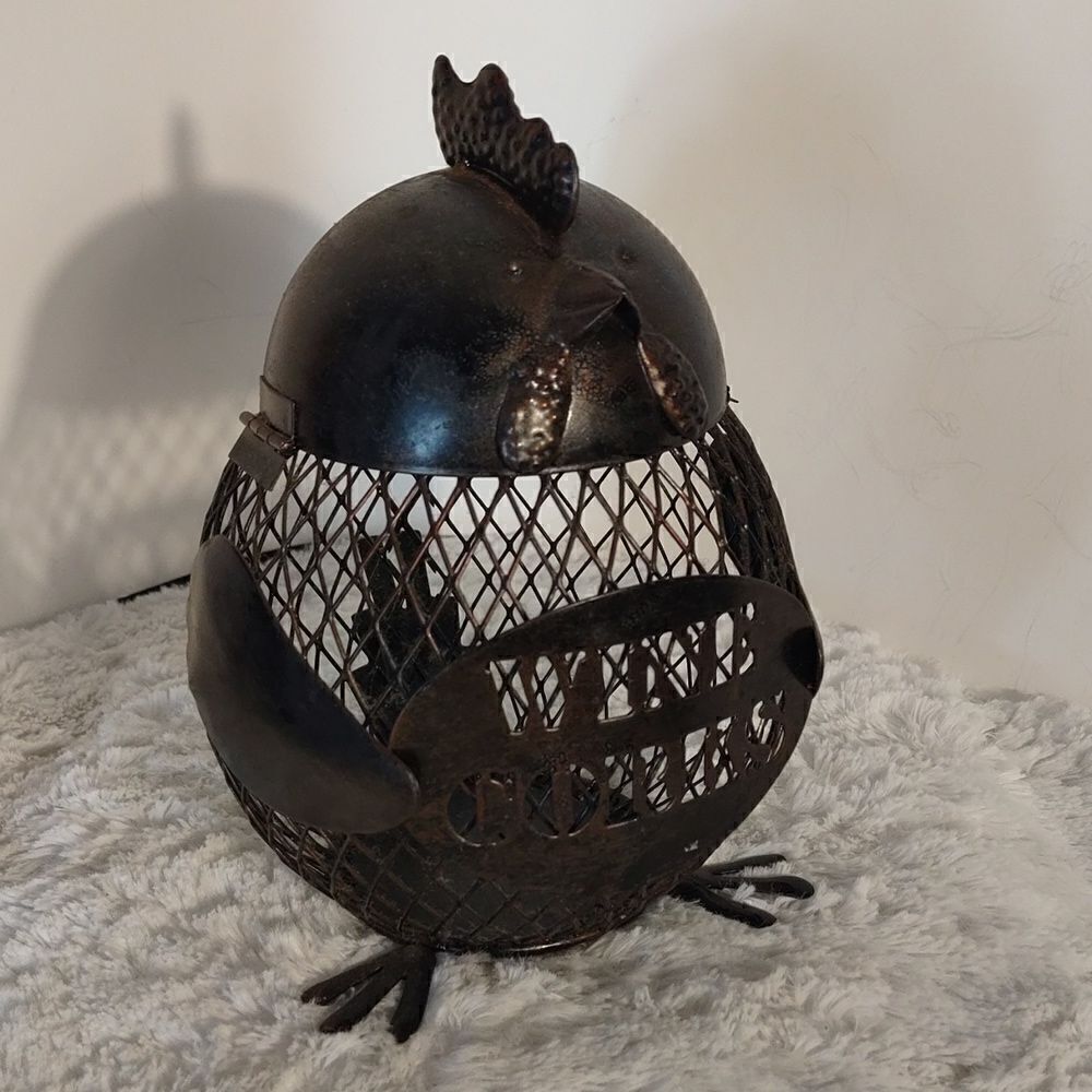 Metal Chicken Wine Cork Holder